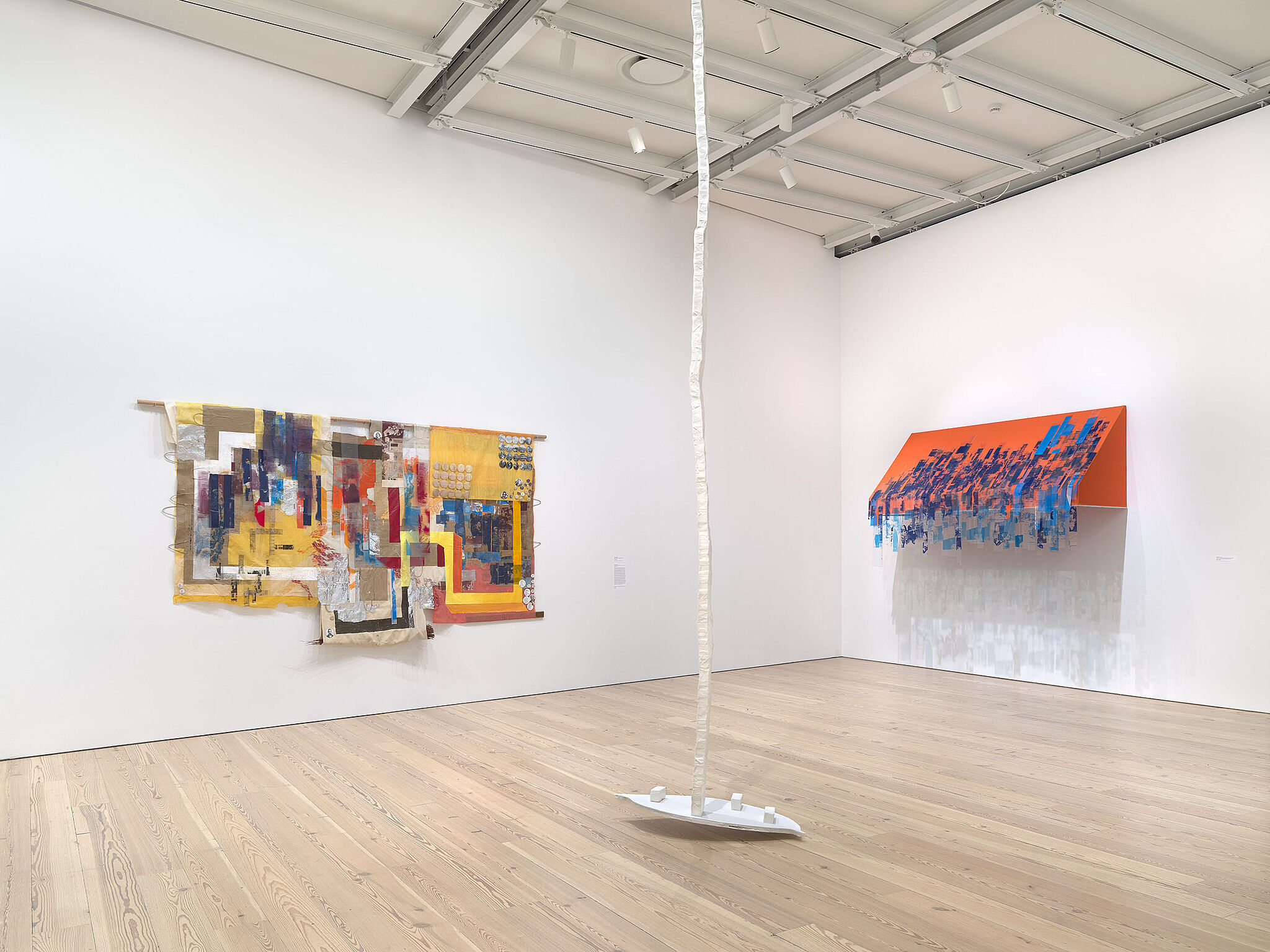 An installation view of artworks in a gallery.