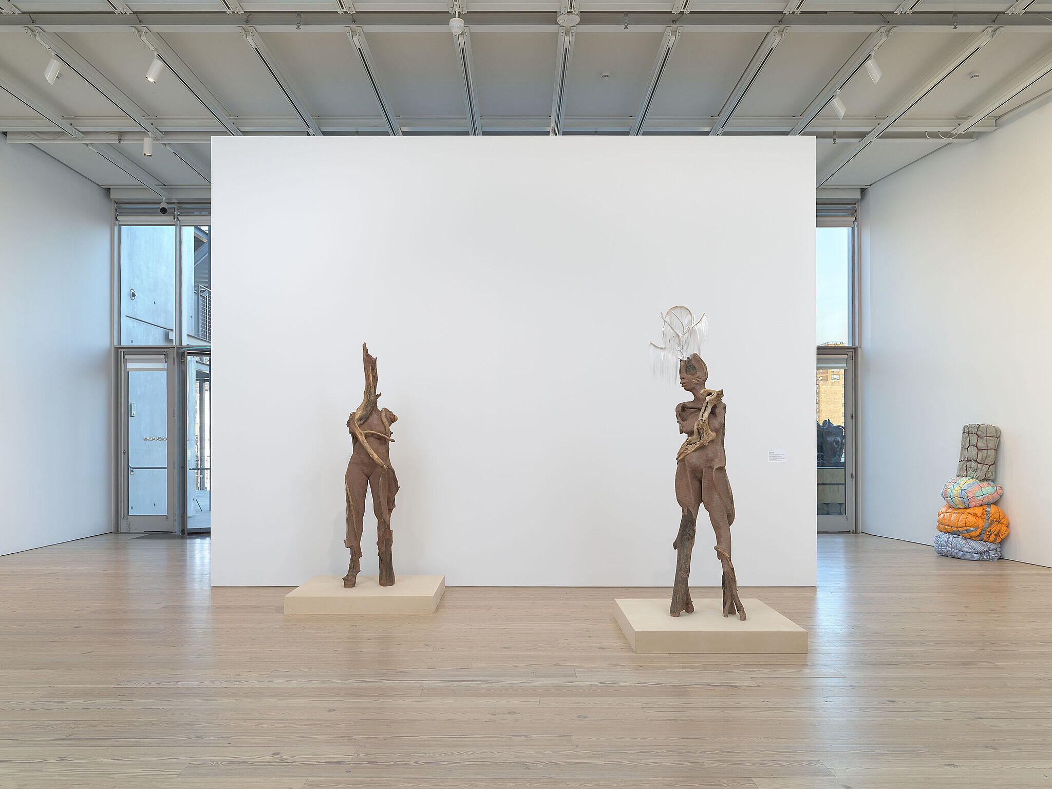 An installation view of artworks in a gallery.