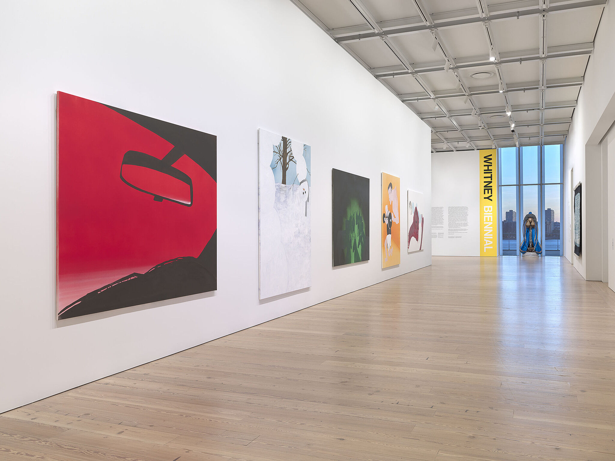 An installation view of artworks in a gallery.