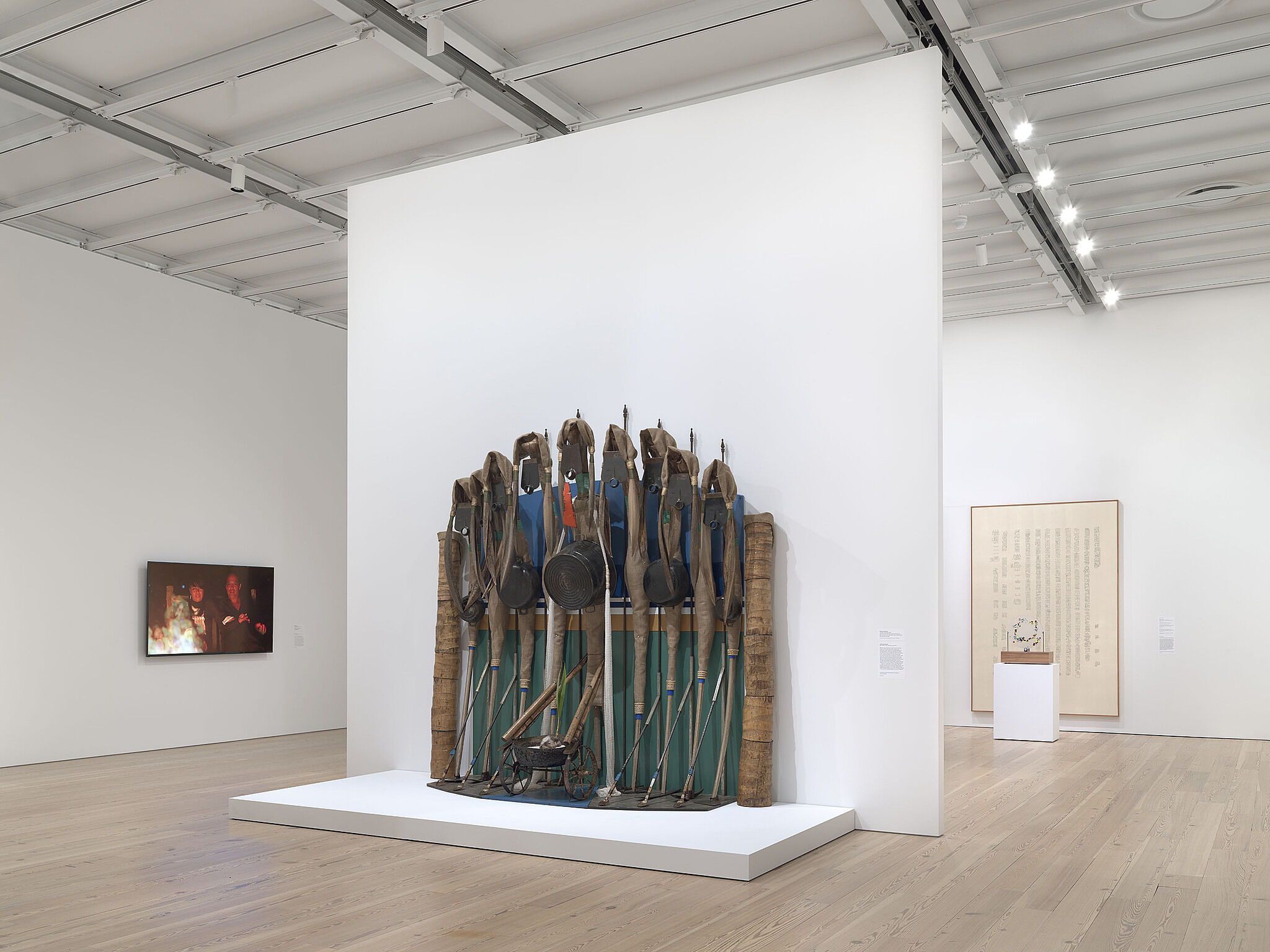 An installation view of artworks in a gallery.