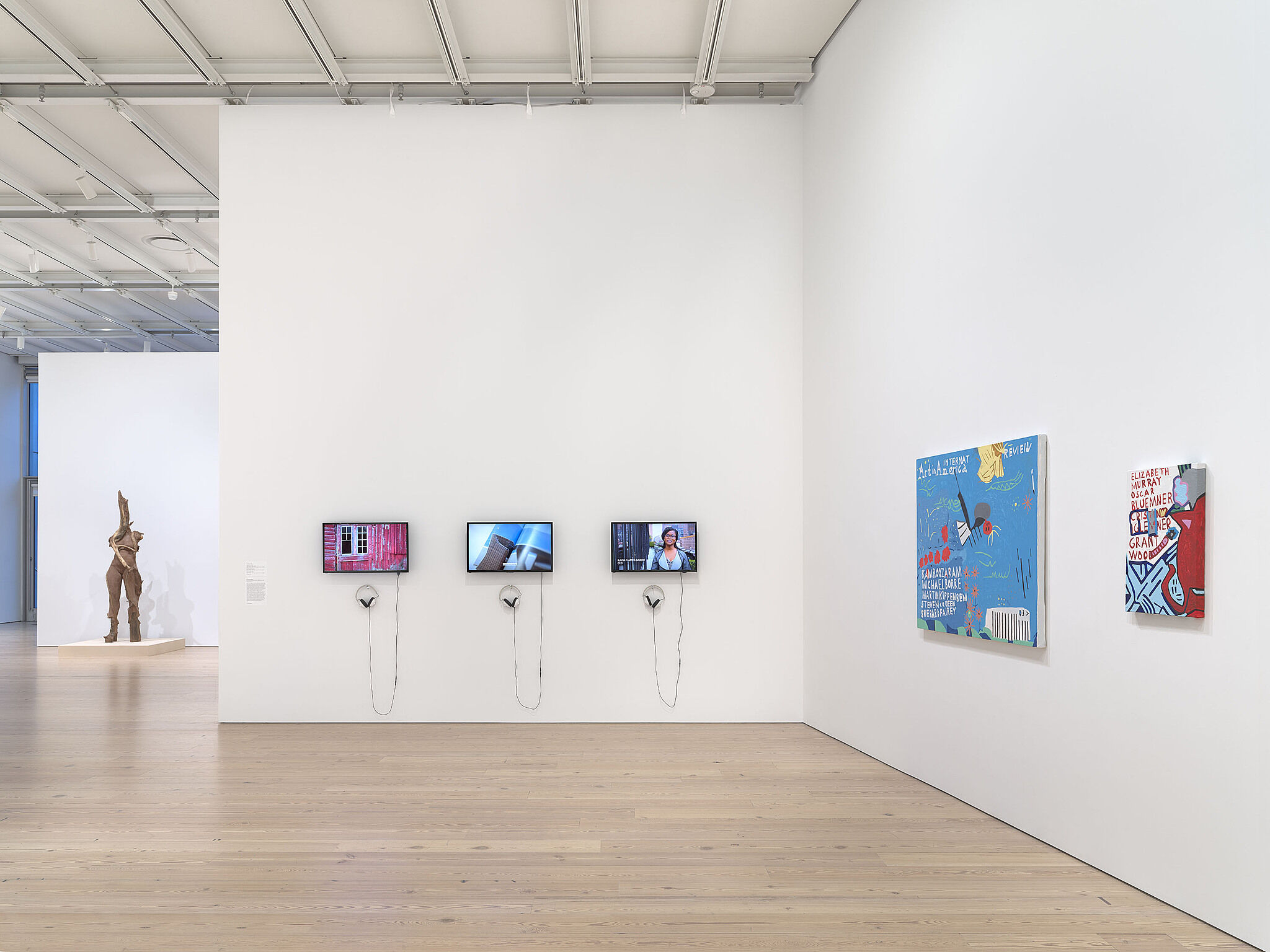 An installation view of artworks in a gallery.