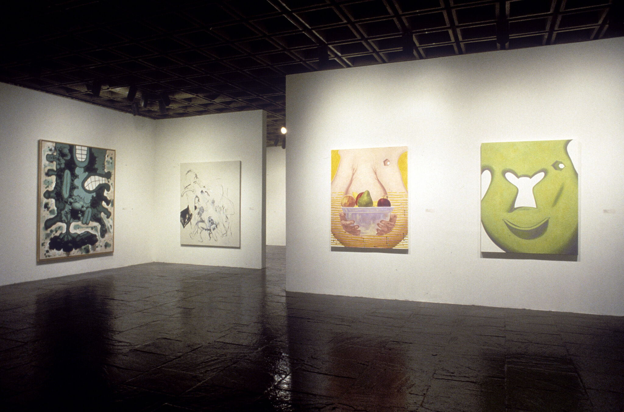 Works of art in a gallery.