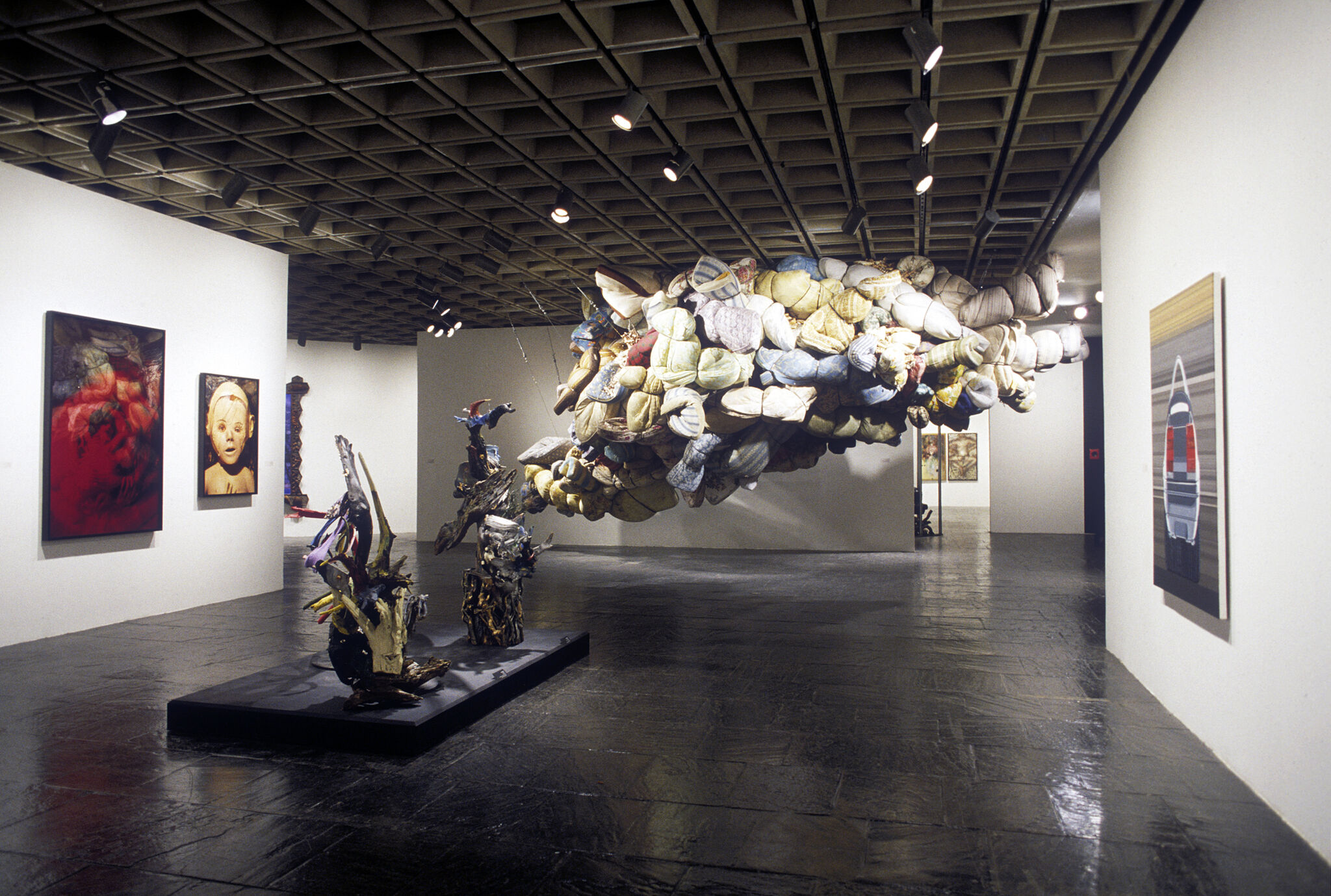 Works of art in a gallery.