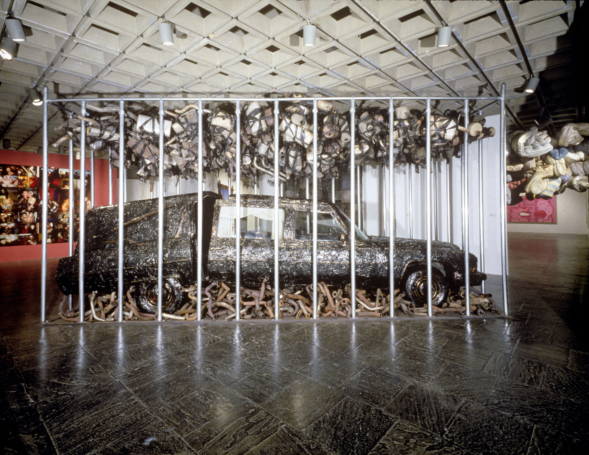 Works of art in a gallery.