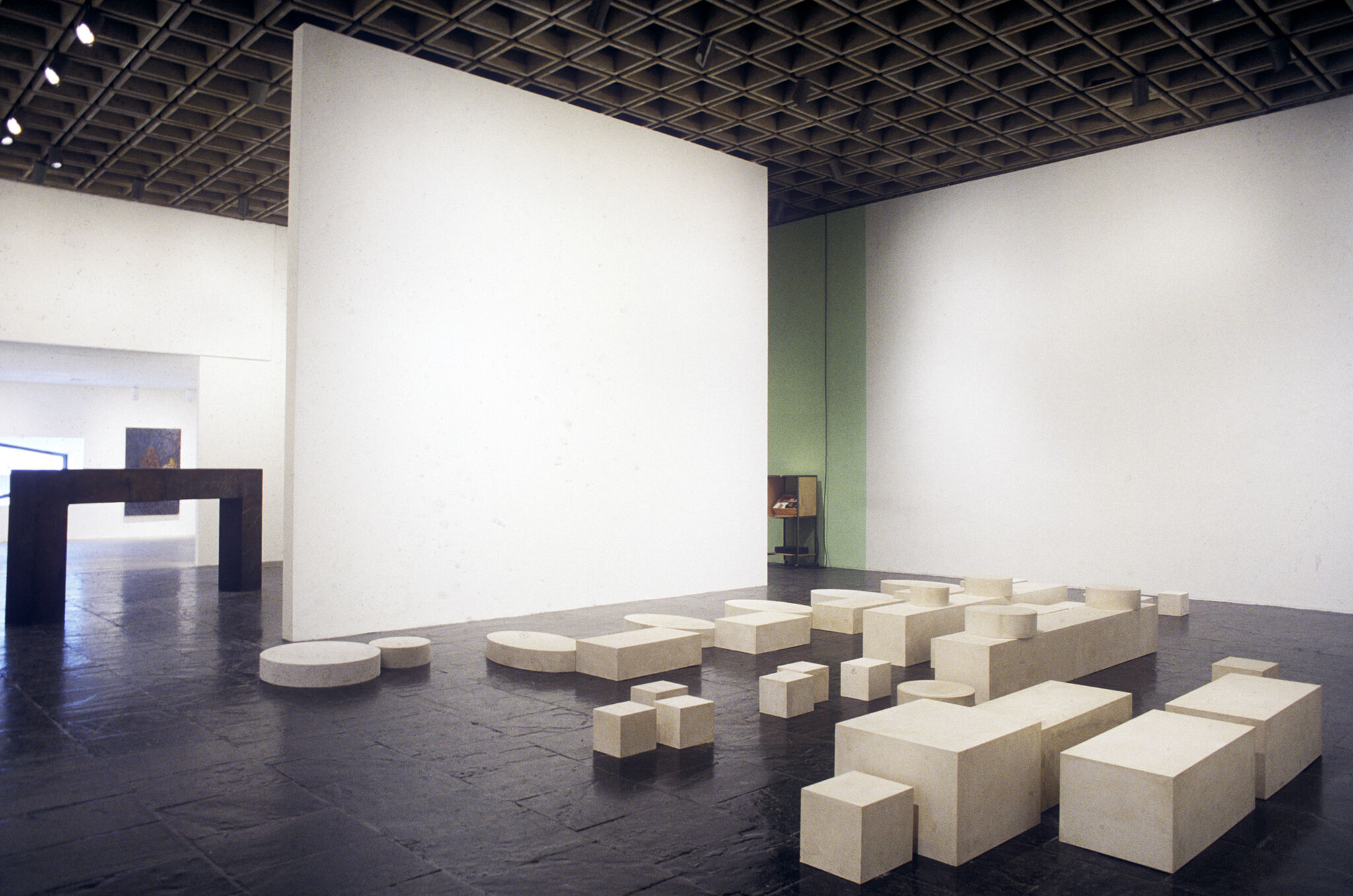 Works of art in a gallery.