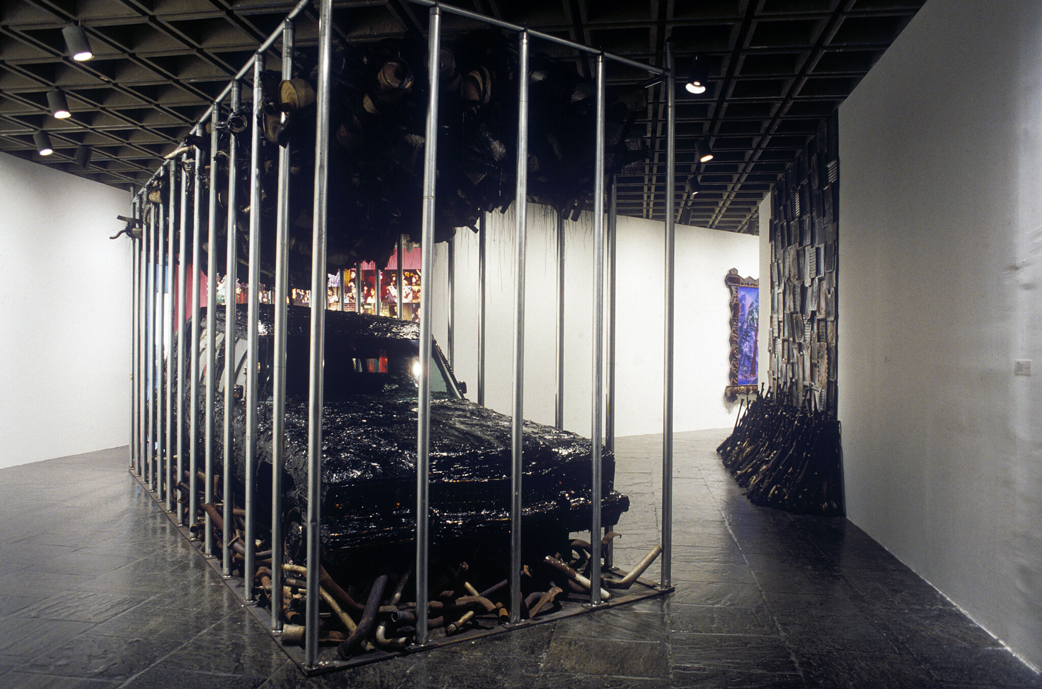 Works of art in a gallery.