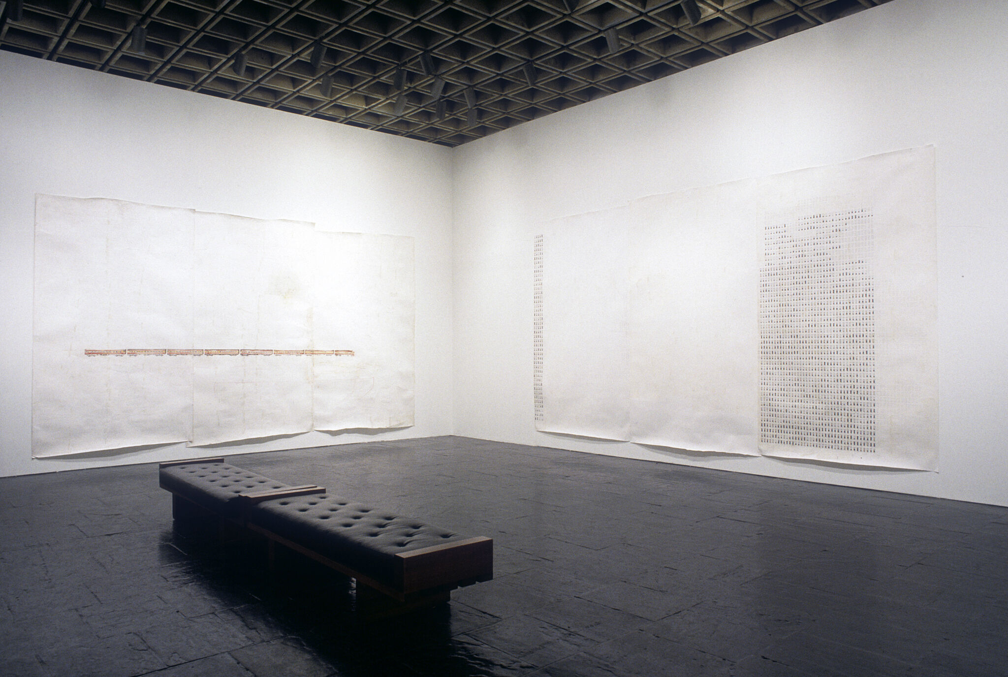 Works of art in a gallery.