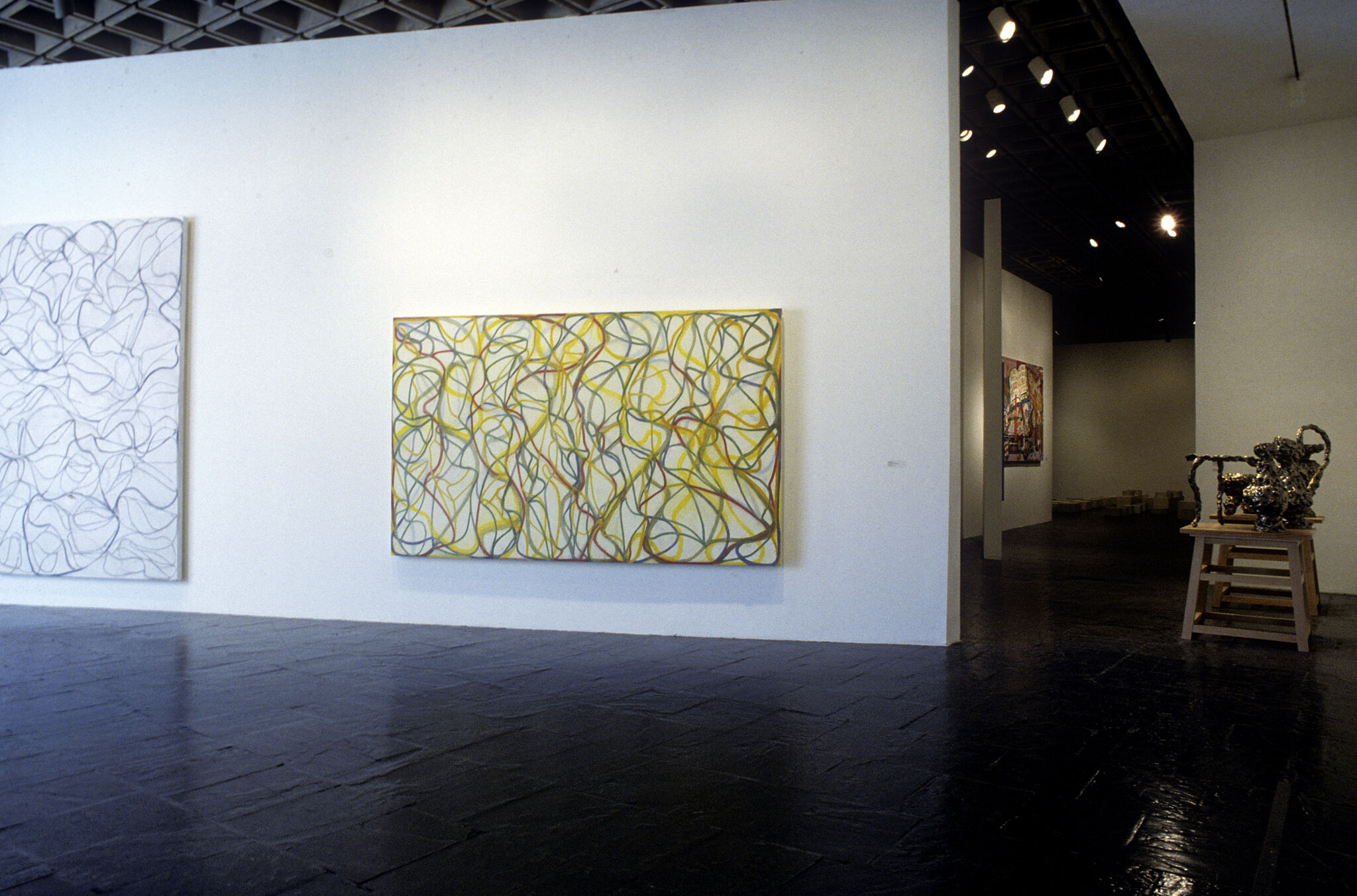 Works of art in a gallery.