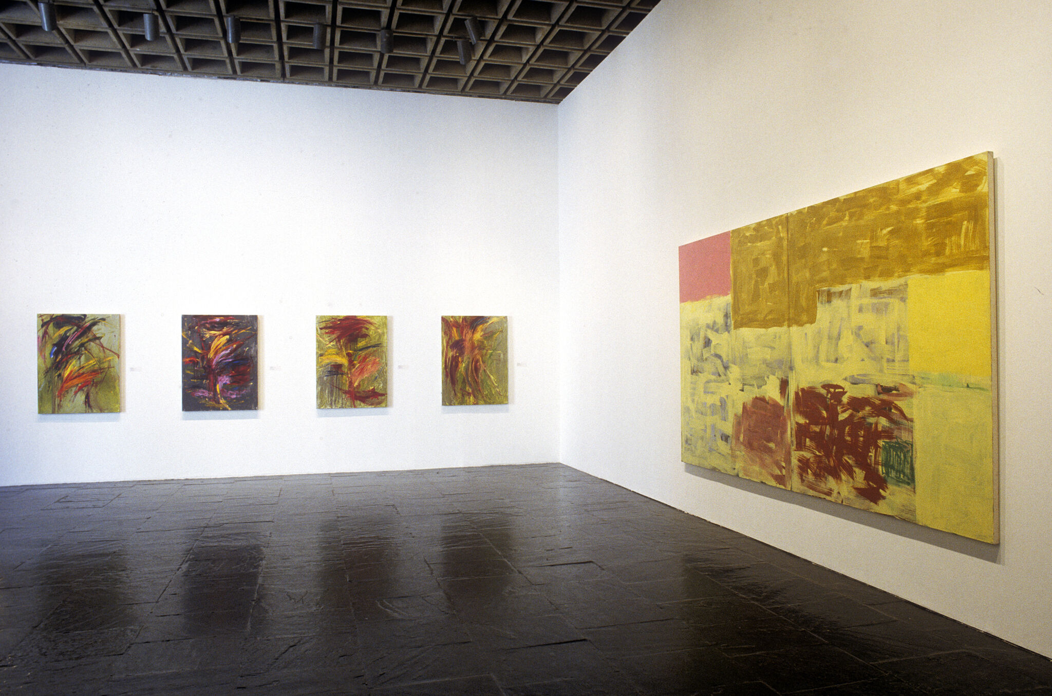 Works of art in a gallery.