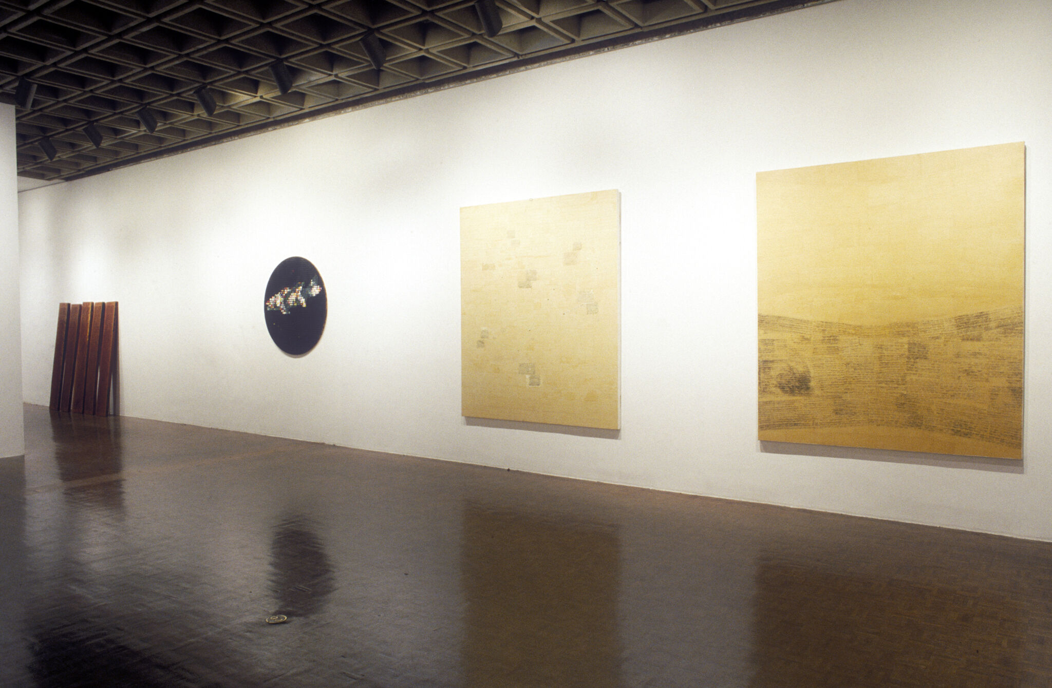 Works of art in a gallery.