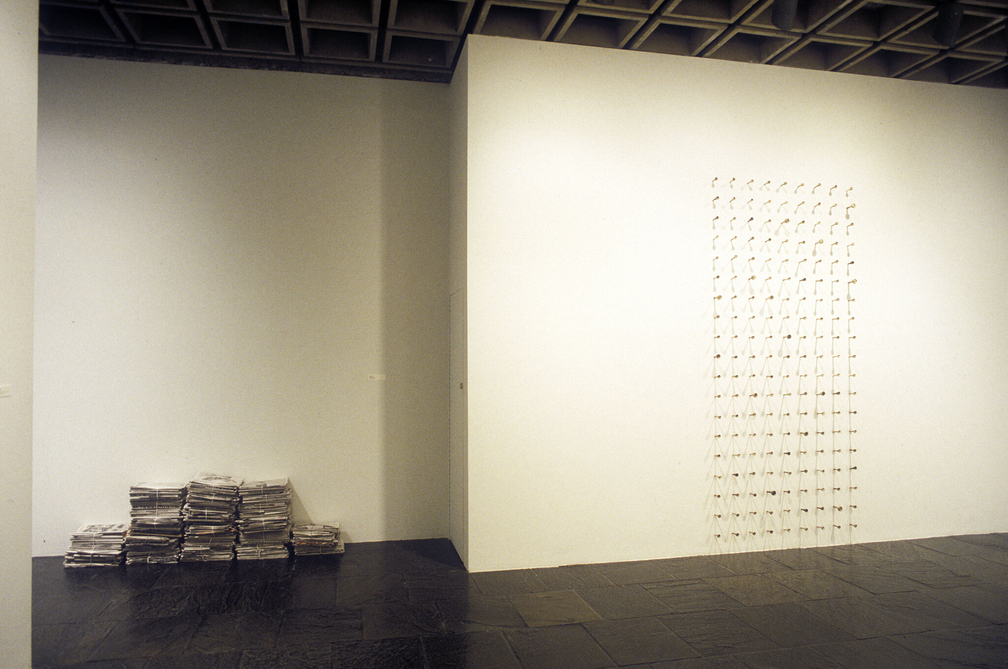 Works of art in a gallery.