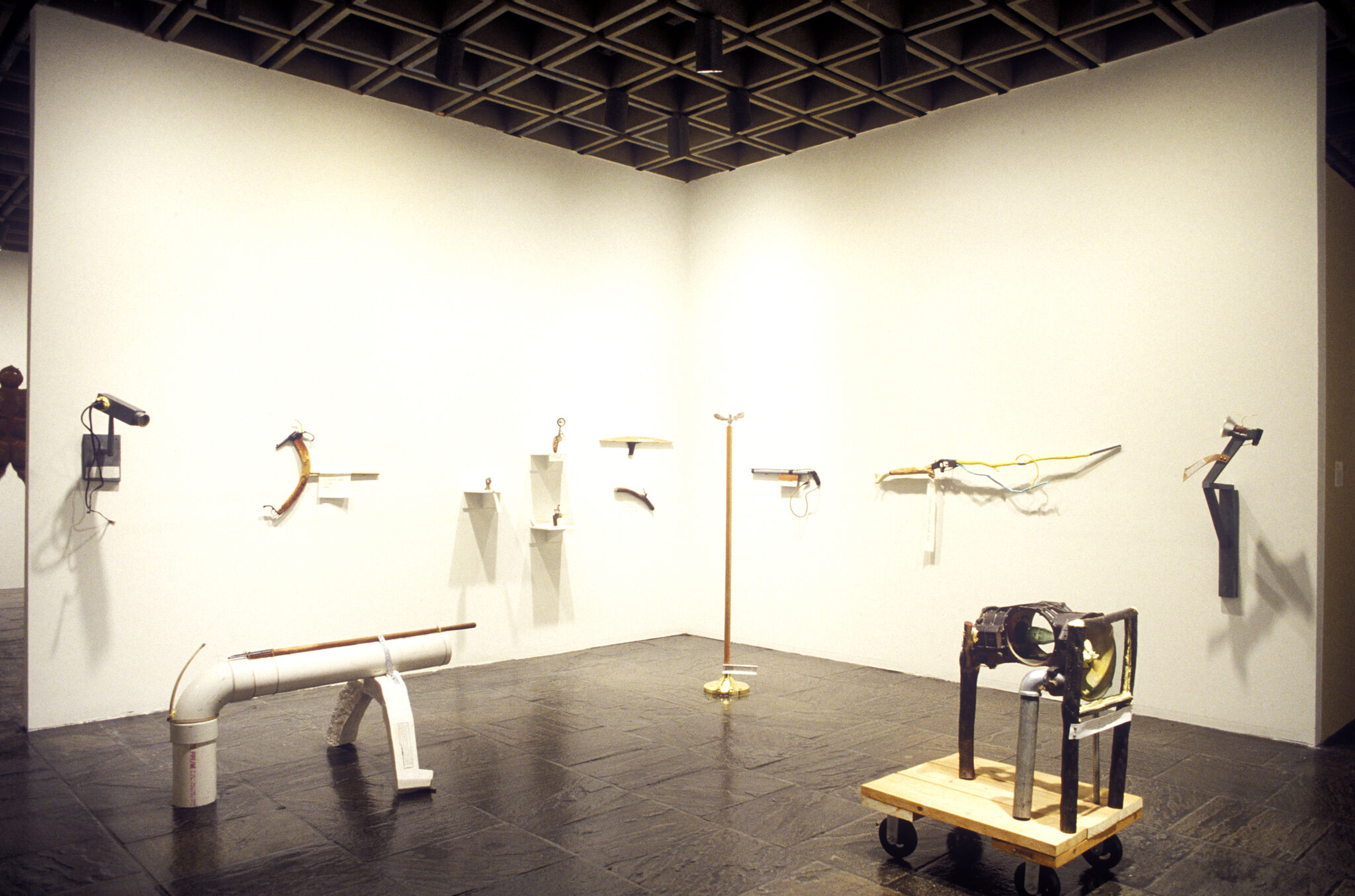 Works of art in a gallery.