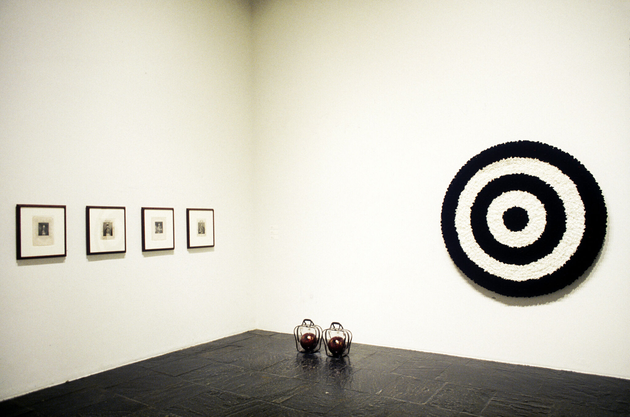 Works of art in a gallery.