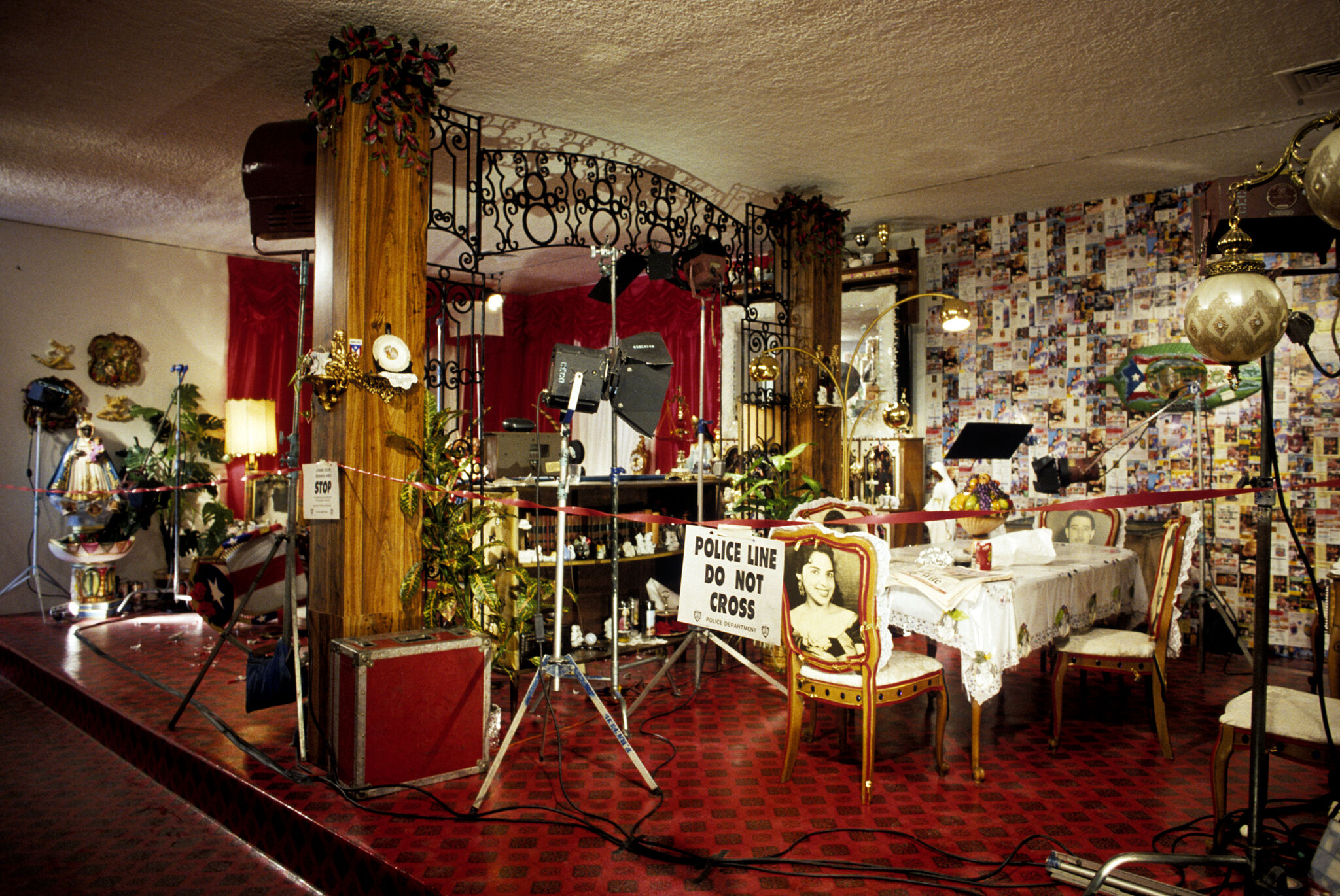 Works of art in a gallery.