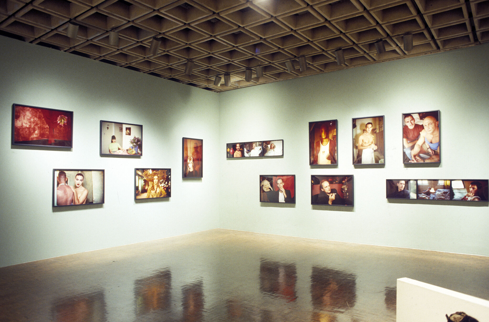 Works of art in a gallery.