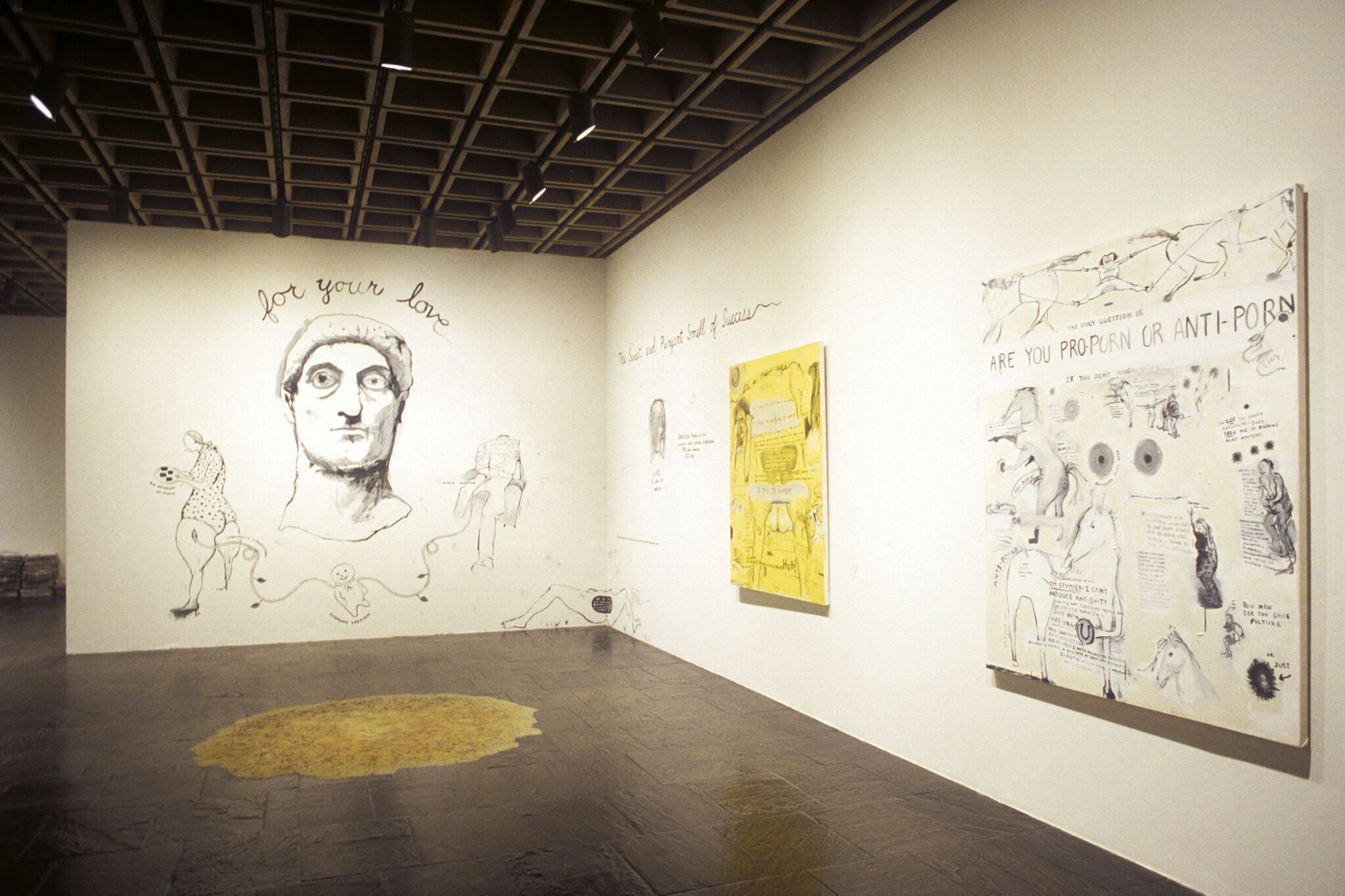 Works of art in a gallery.