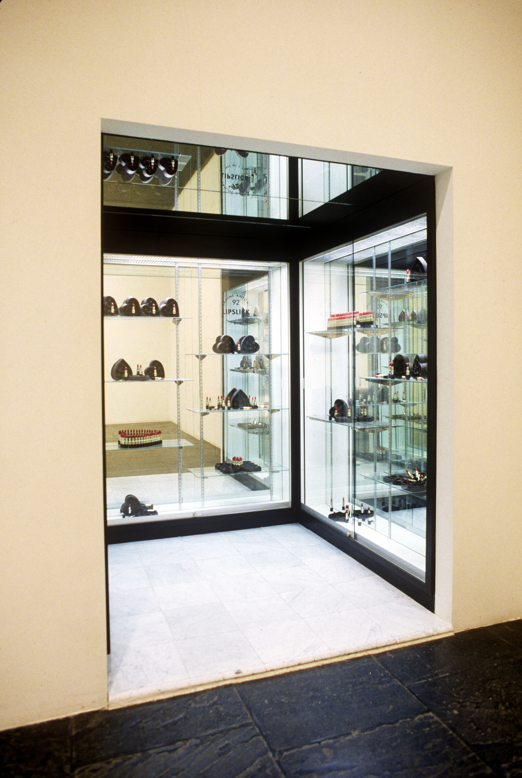 Works of art in a gallery.