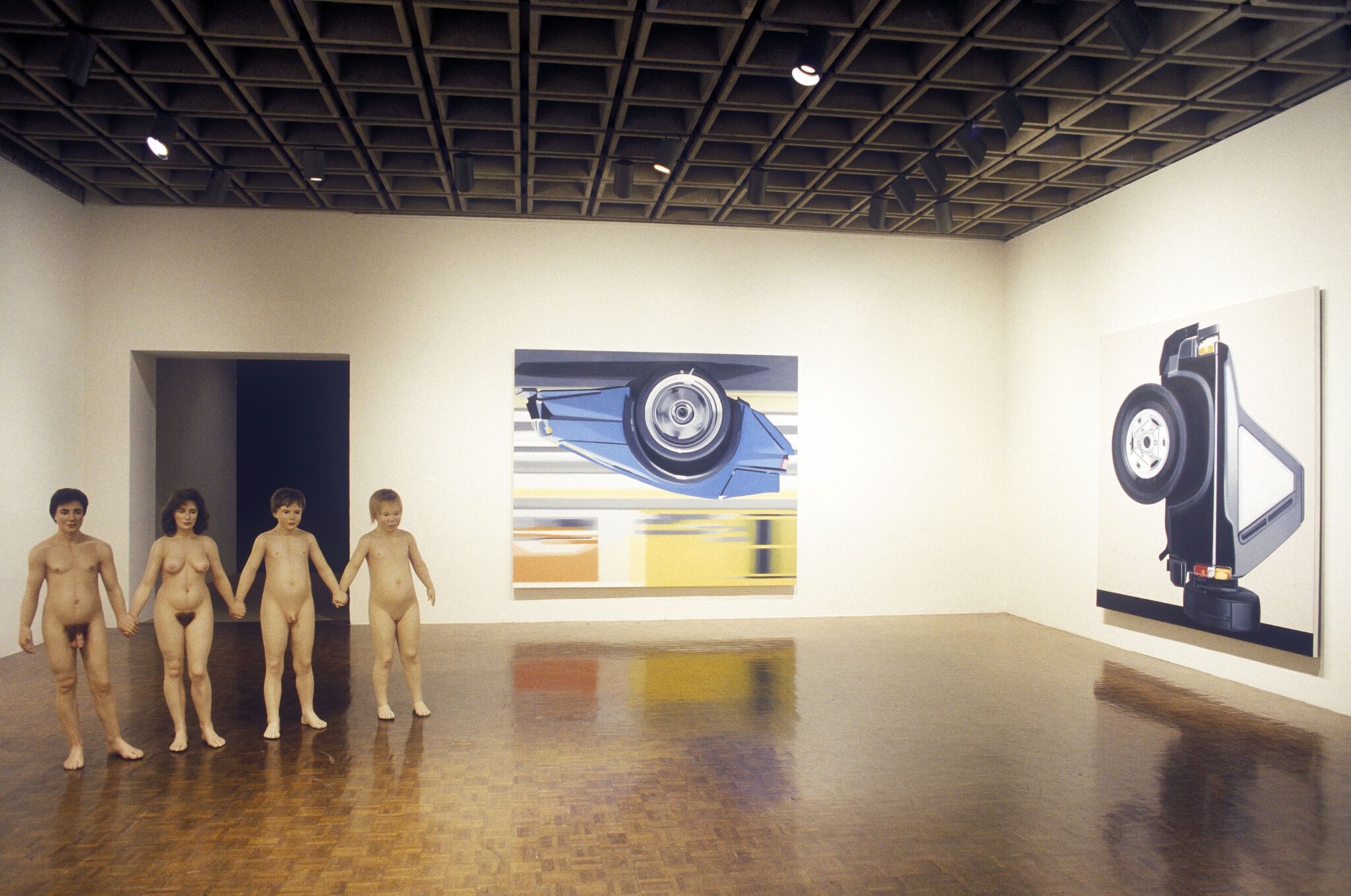 Works of art in a gallery.