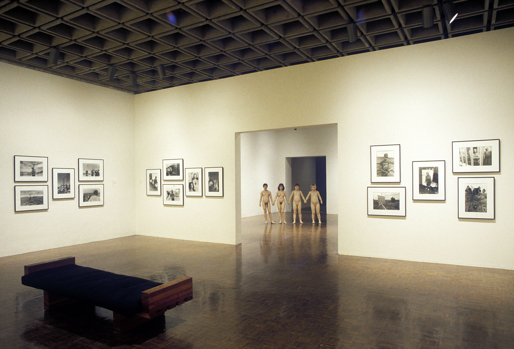 Works of art in a gallery.