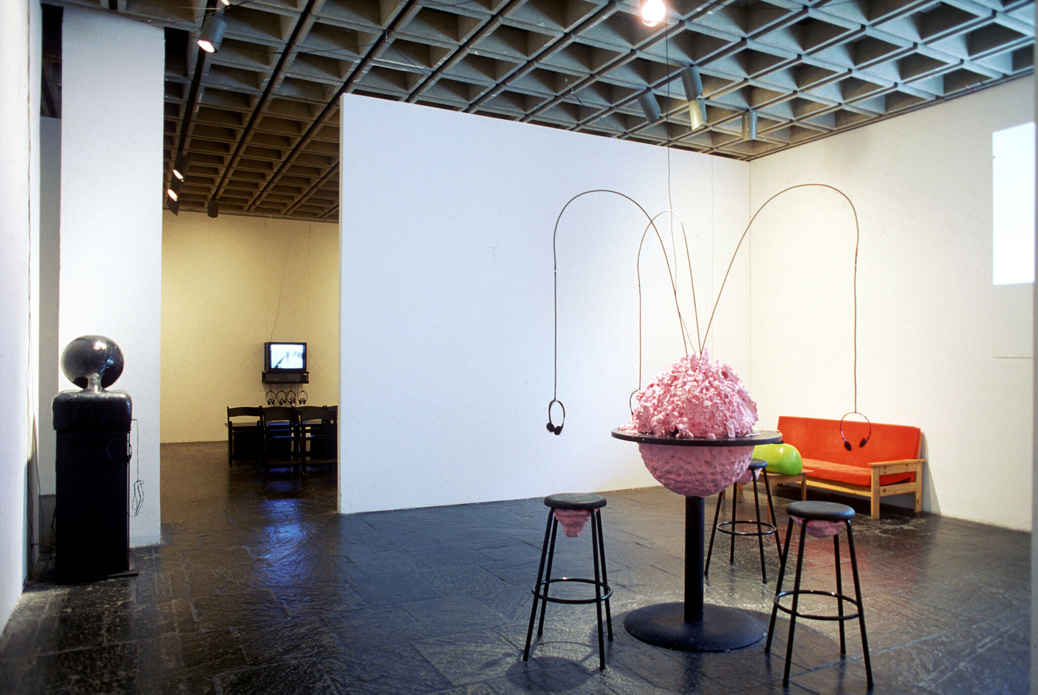 Works of art in a gallery.