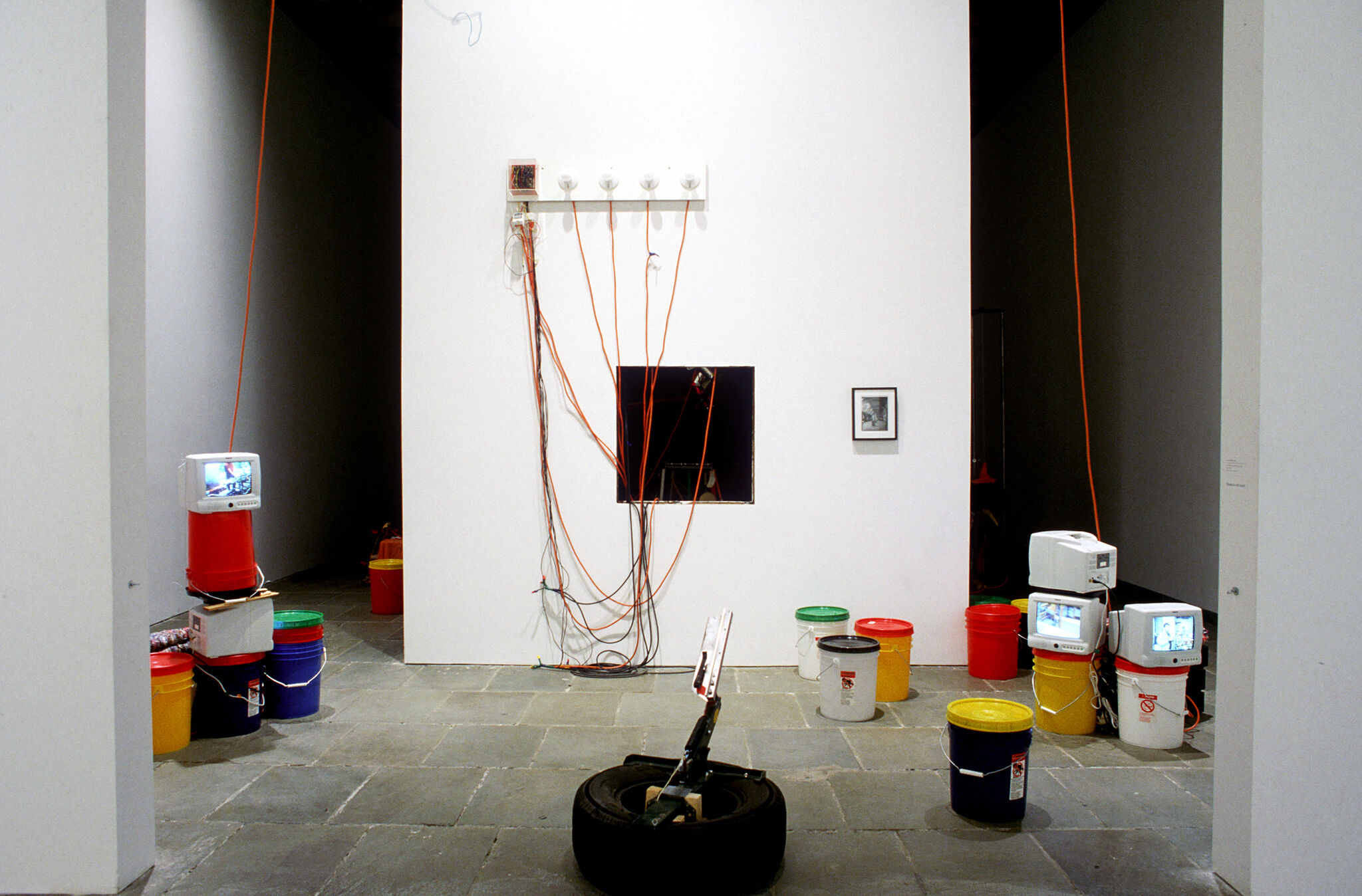 Works of art in a gallery.