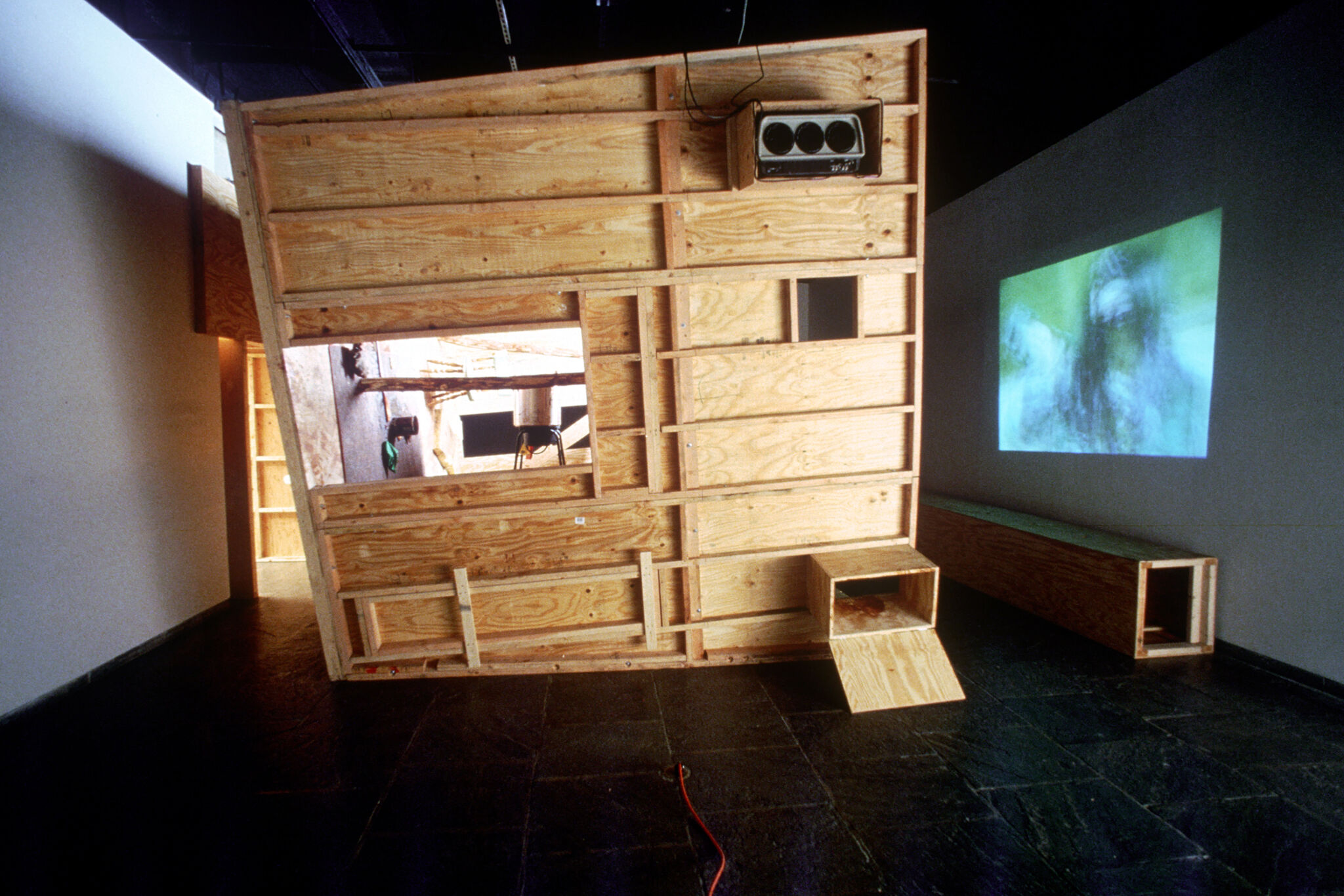 Works of art in a gallery.