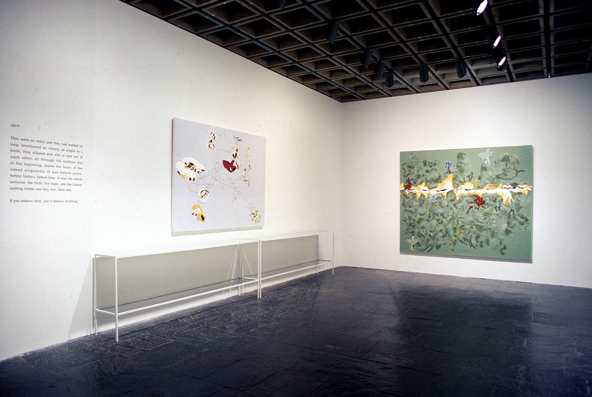 Works of art in a gallery.