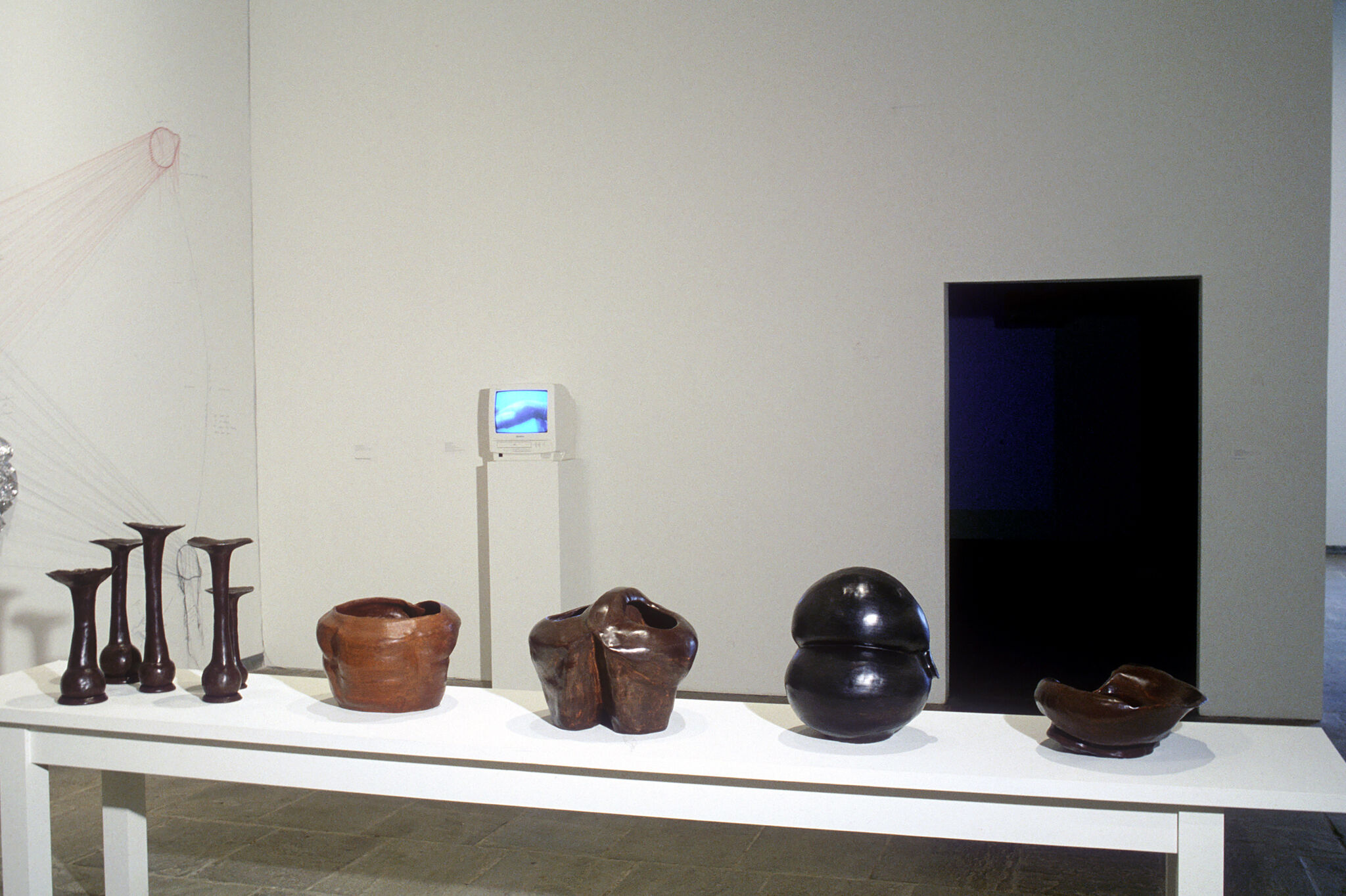 Works of art in a gallery.