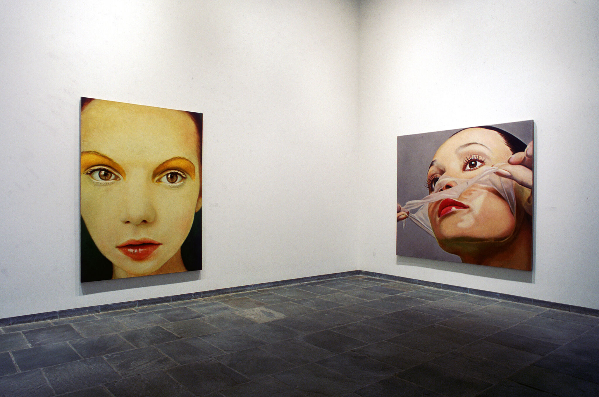 Works of art in a gallery.