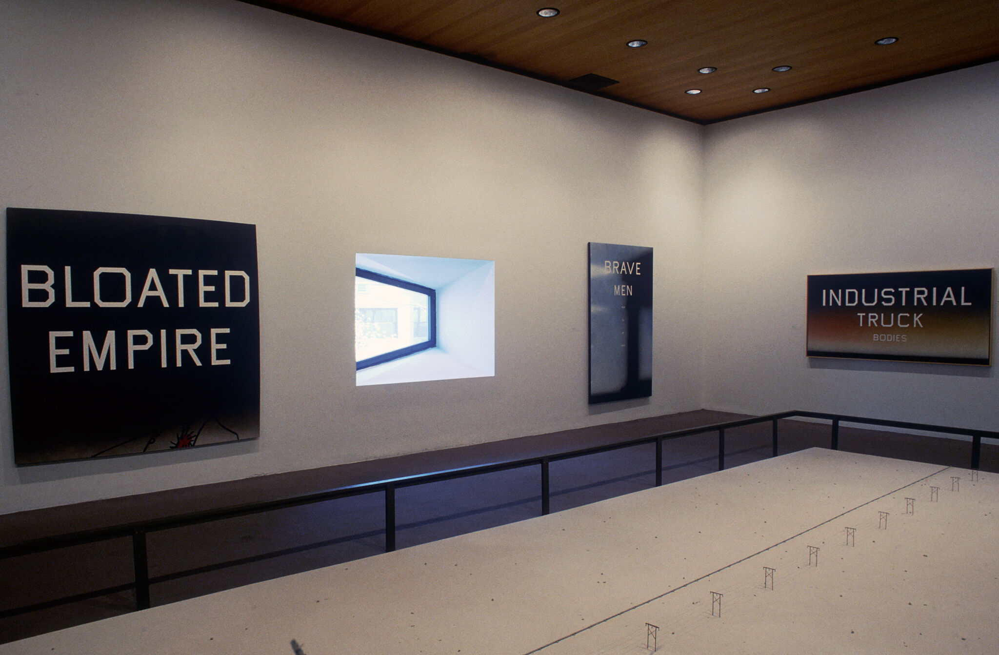 Works of art in a gallery.