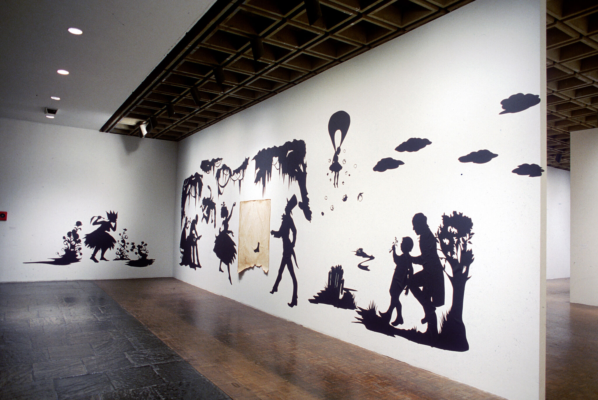 Works of art in a gallery.