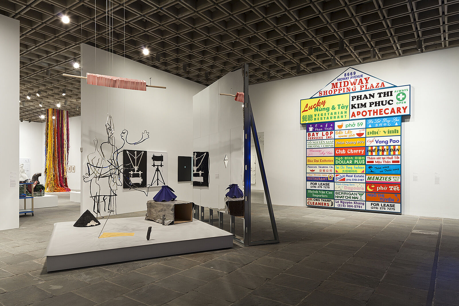 A gallery filled with works of art.