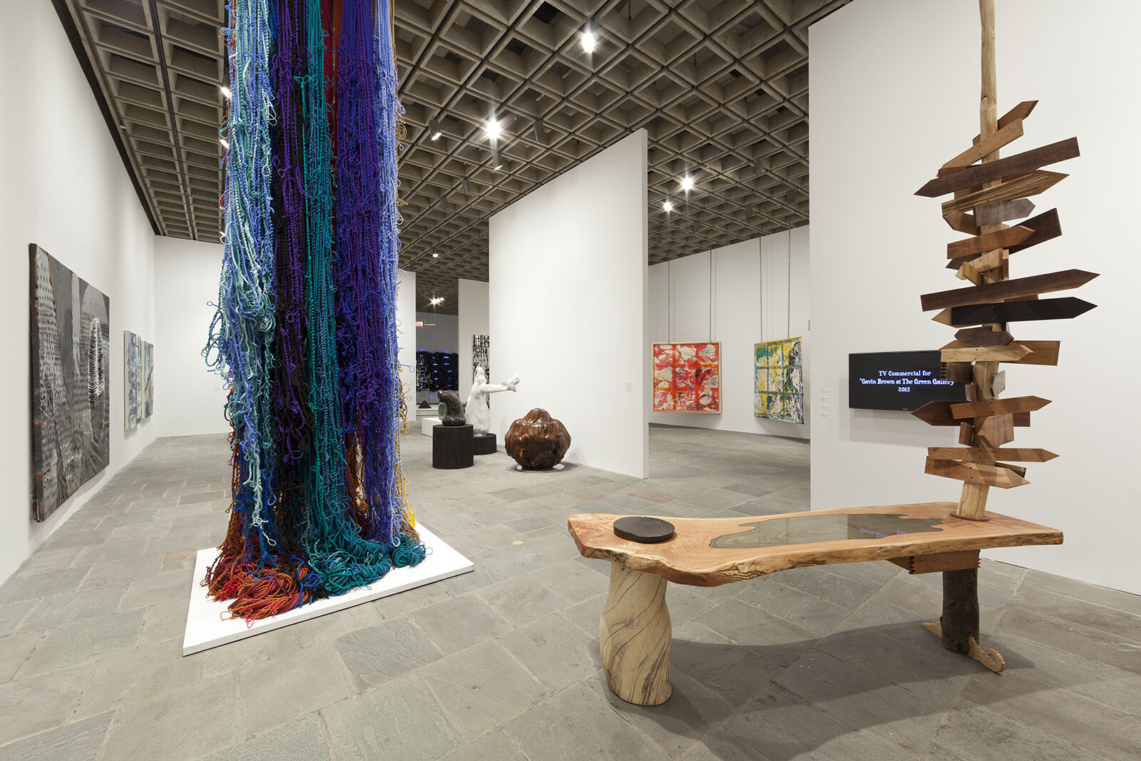 A gallery filled with works of art.