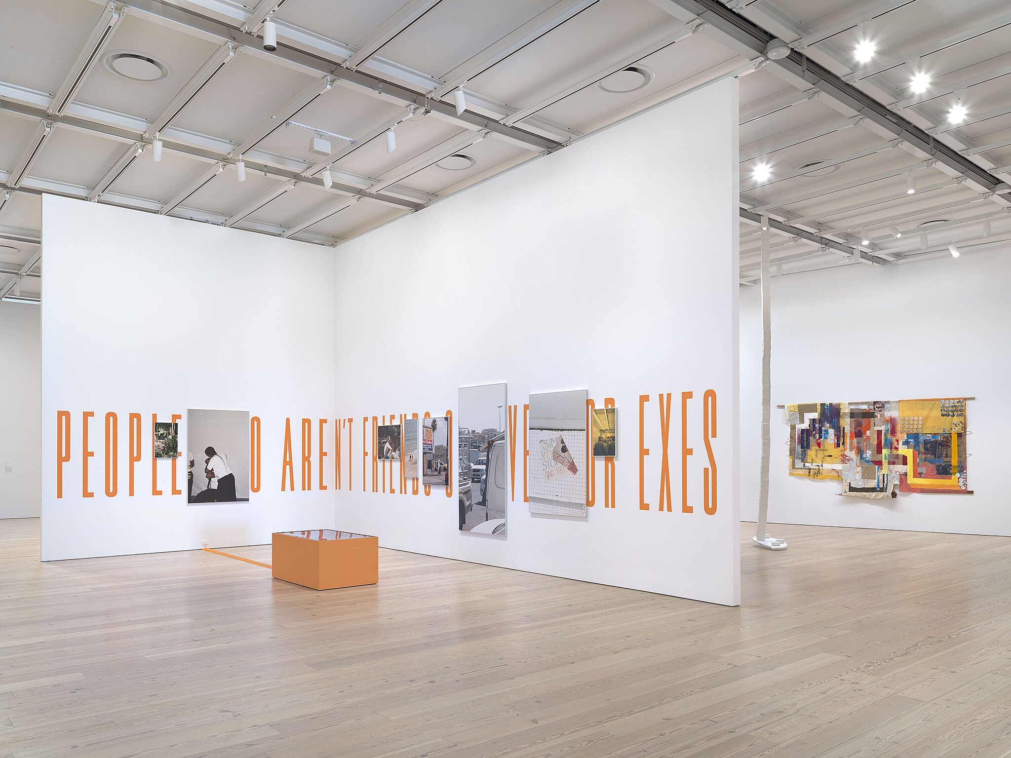 An installation view of artworks in a gallery.