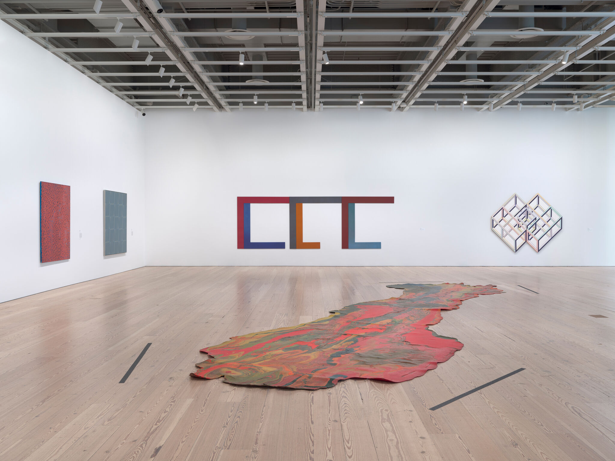 Artworks in a light-filled gallery.