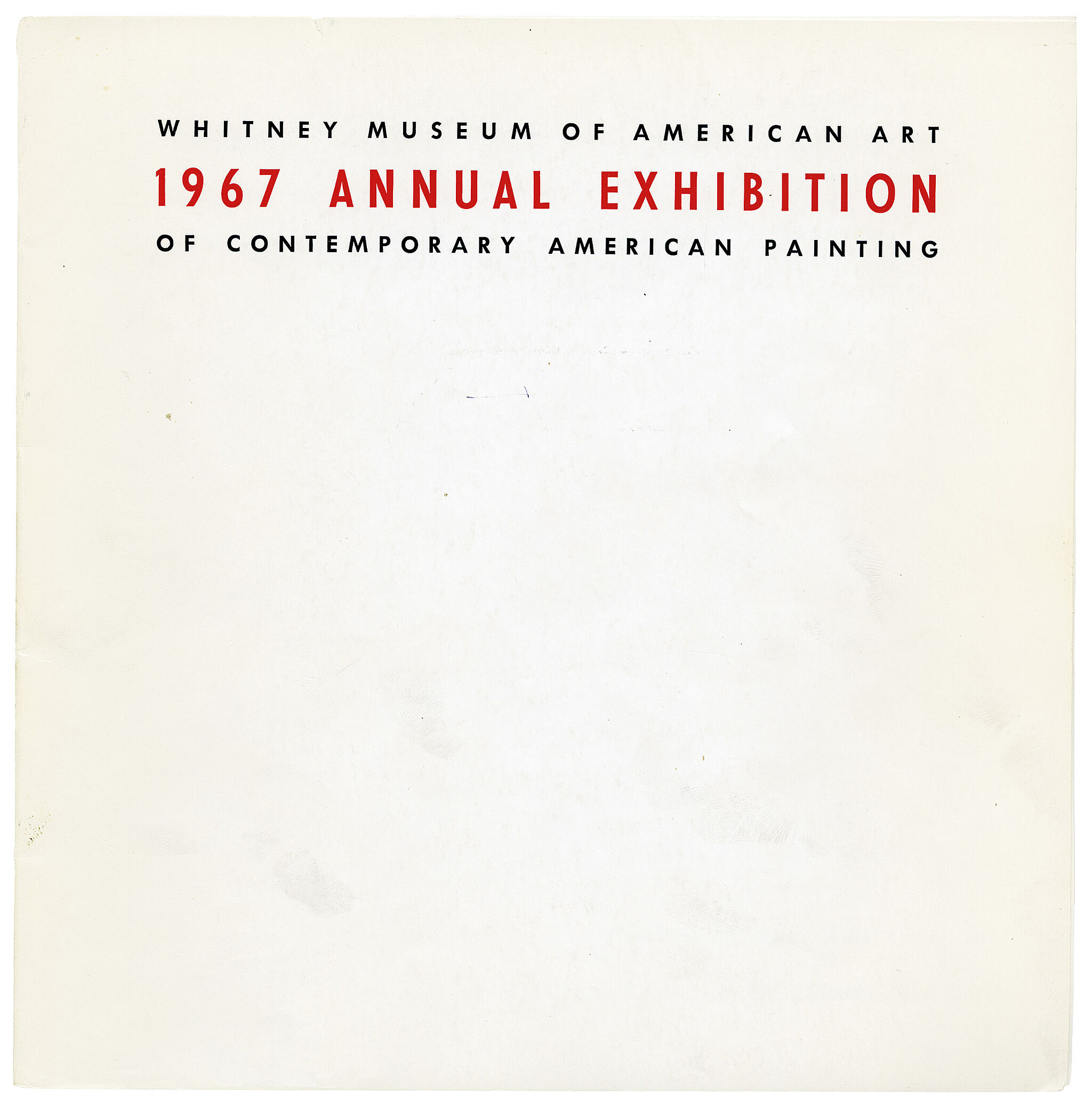 Cover for 1967 Annual Exhibition of Contemporary Painting catalogue