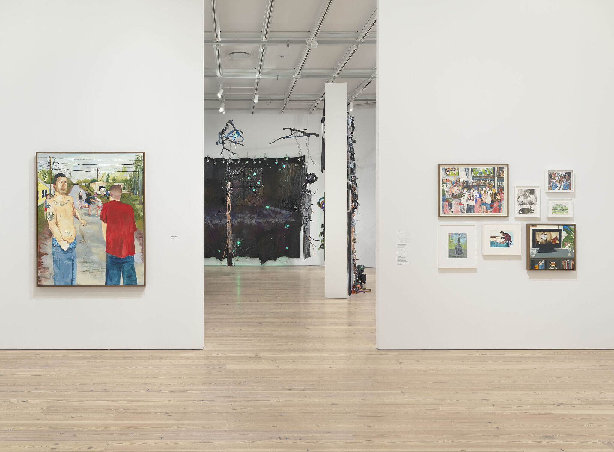 A gallery filled with works of art.