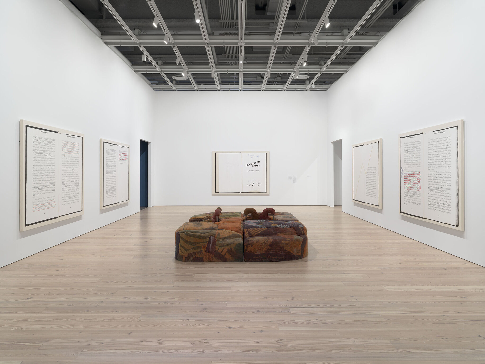 A gallery filled with works of art.